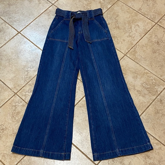 Gianni Bini Denim - Gianni Bini High Rise Denim Jeans Wide Leg with Belt